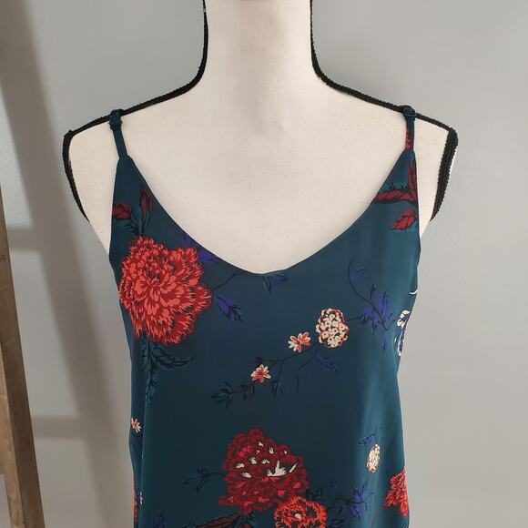 Cotton On Spaghetti Strap Green Floral Pullover Flowy Tank XS - Picture 3 of 6